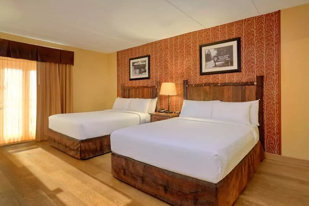 two queen stream view hotel room
