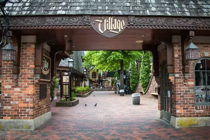 entrance to the village shops in gatlinburg