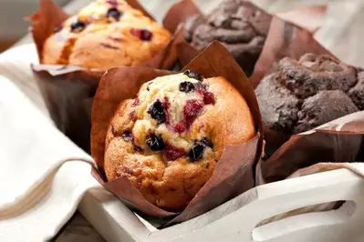 muffins at complimentary breakfast